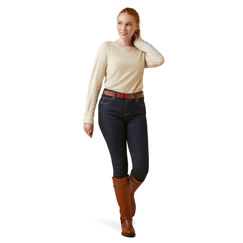 Ariat Women's Olema Long Sleeve Top - Oatmeal Heather-2