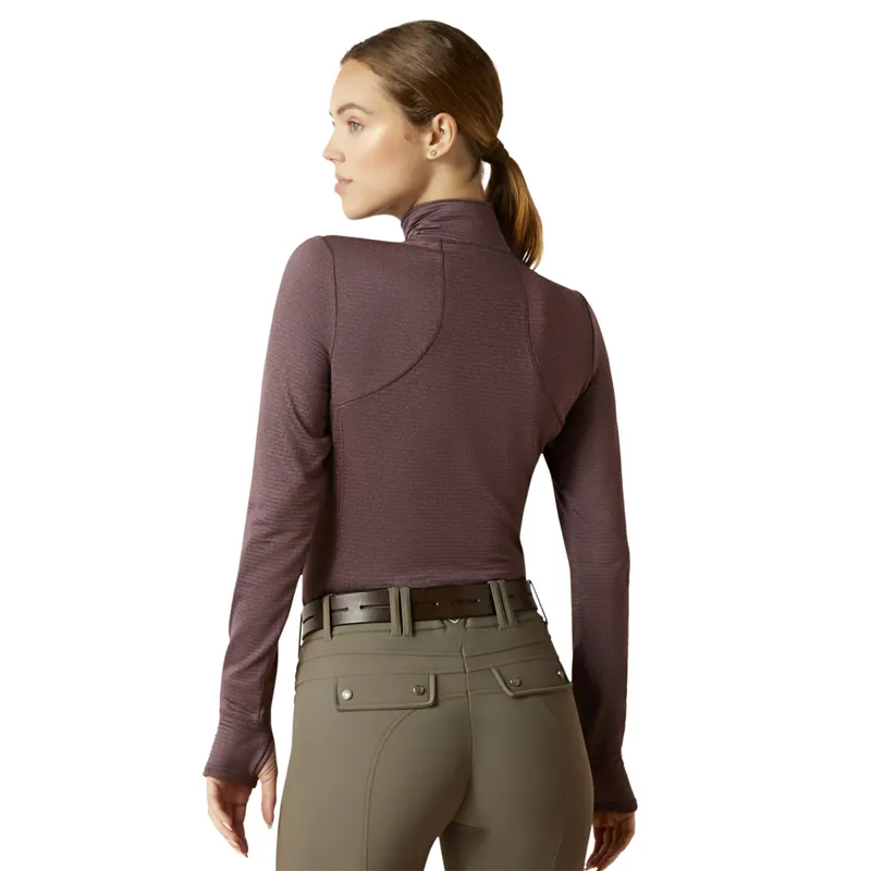 Ariat Women's Gridwork 1/4 Zip Base Layer - Huckleberry-1