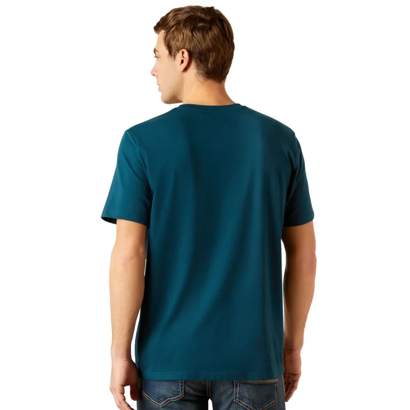 Ariat Men's Vertical Logo T-shirt - Reflecting Pond-1