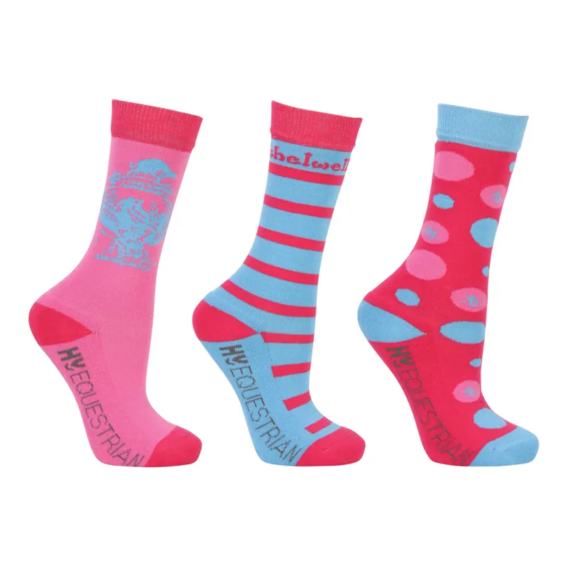 Hy Equestrian Thelwell Collection Children's All Rounder Socks - Pack of 3