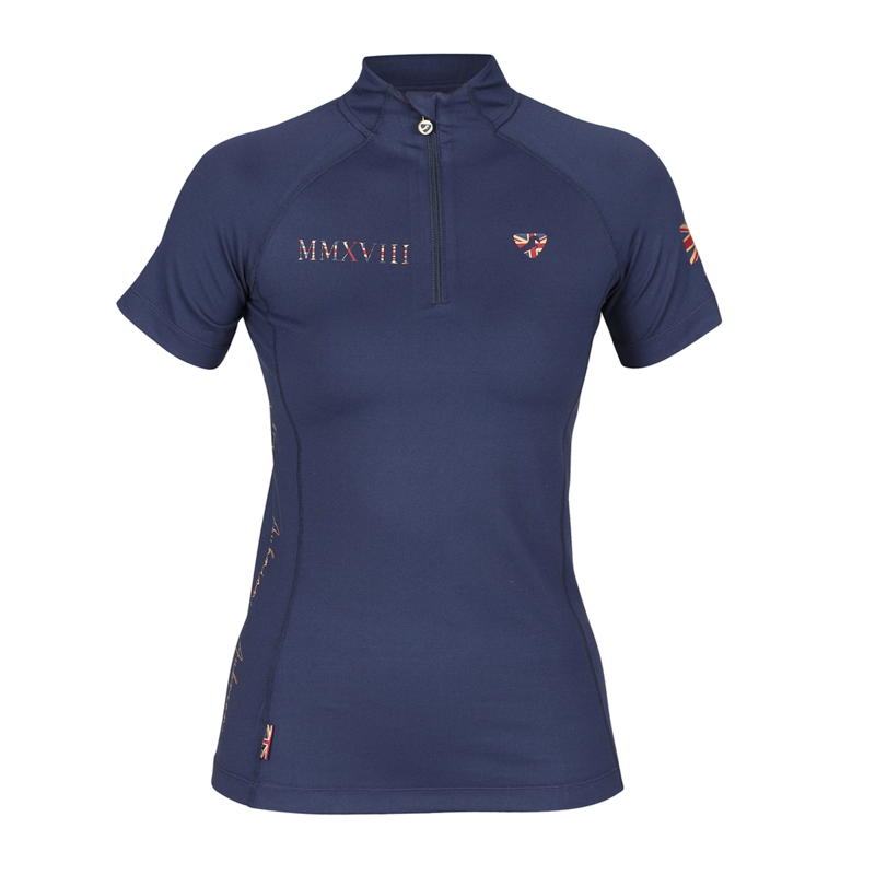 Aubrion Young Rider Team Short Sleeve Base Layer - Navy Blue