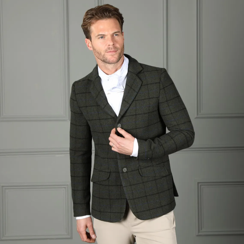 Aubrion Gents Saratoga Jacket - Dark Green Check-1