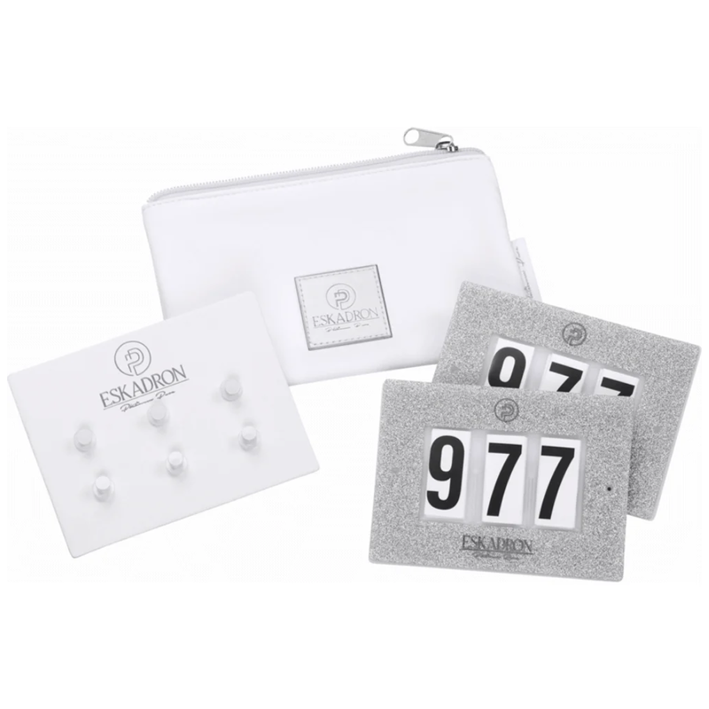 Eskadron Start Number Set Glitter 3 Numbers Platinum Pure SS23 - Silver Glitter