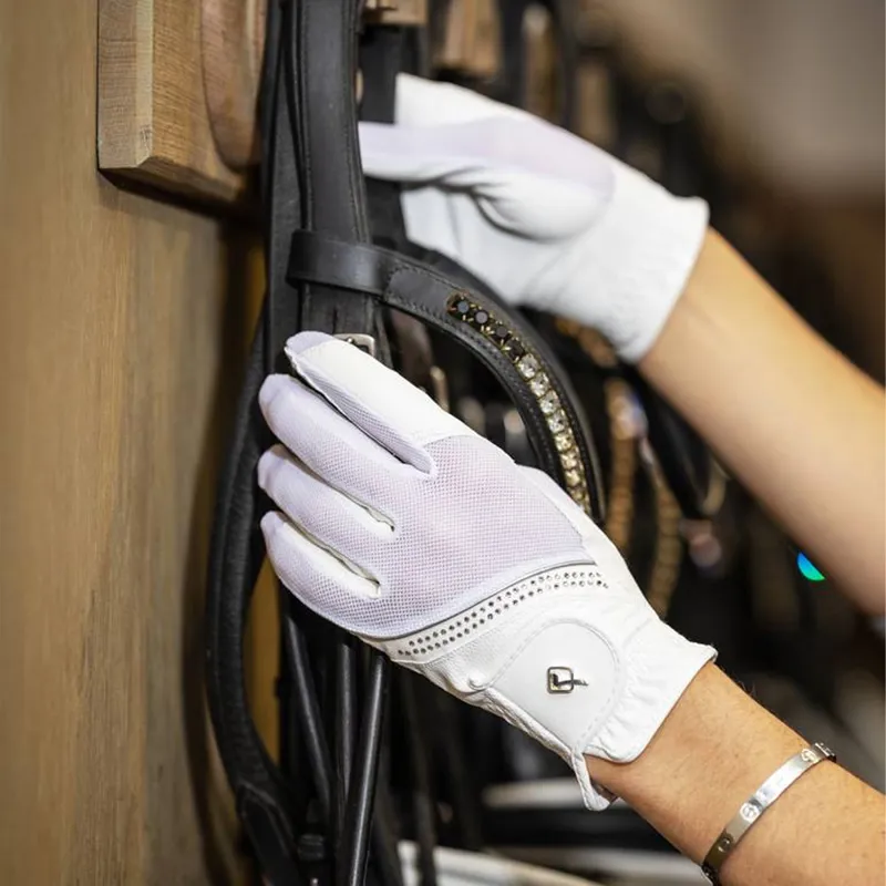 LeMieux Crystal Gloves - White-1