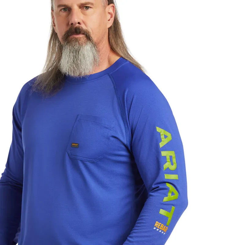 Ariat Men's Rebar Heat Fighter Long Sleeve T-Shirt - Royal Blue-3