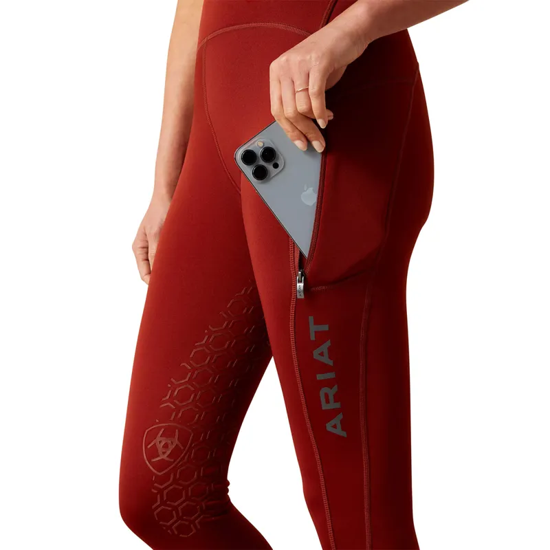 Ariat Women's Venture Thermal Half Grip Tight - Fired Brick-3