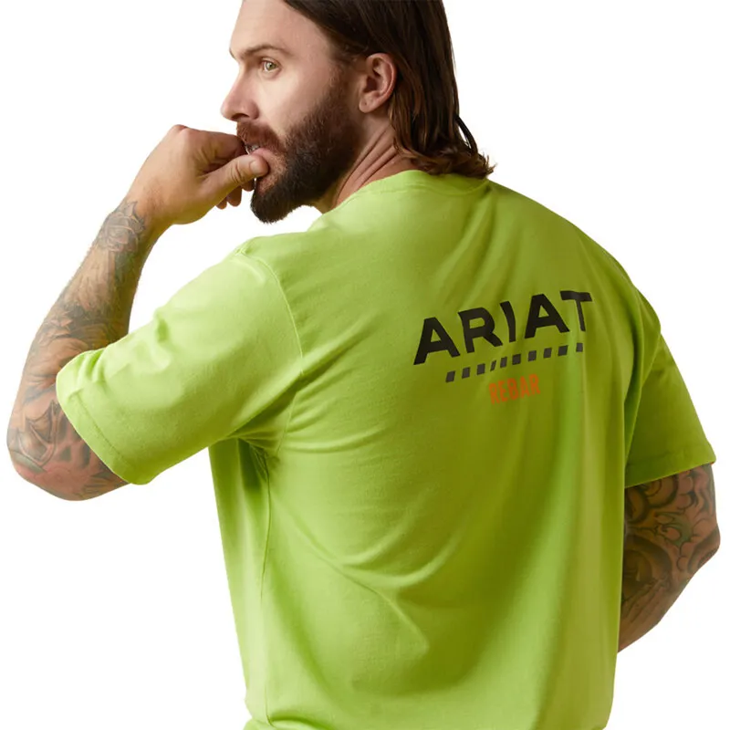 Ariat Men's Cotton Strong logo T-Shirt - Lime/Black-3