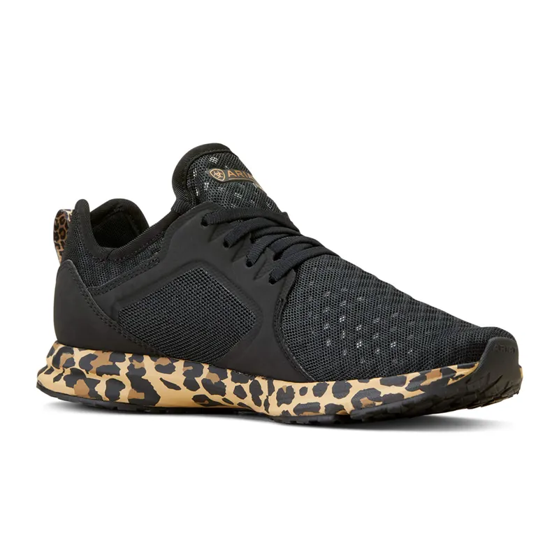 Ariat Women's Fuse Trainers - Black Mesh/Leopard Print-3