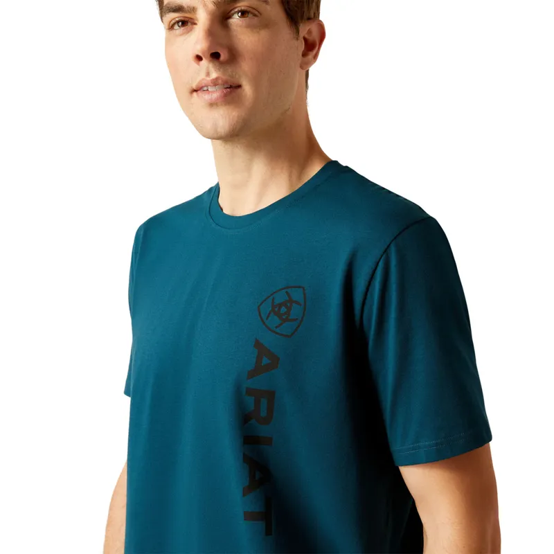 Ariat Men's Vertical Logo T-shirt - Reflecting Pond-2