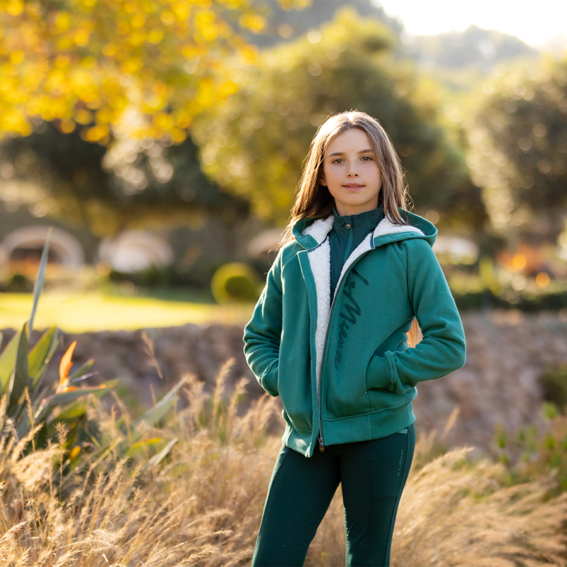 LeMieux Young Rider Hollie Sherpa Lined Hoodie - Evergreen-6