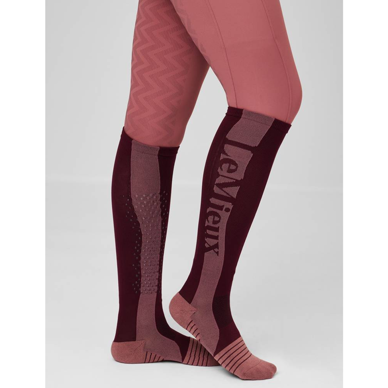 LeMieux Junior Silicone Performance Socks - Merlot-1