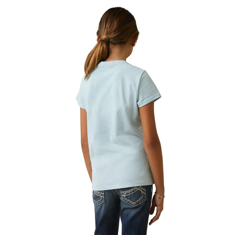 Ariat Youth Time To Show T-Shirt - Heather Mosaic Blue-1