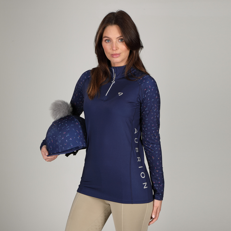 Aubrion Hyde Park Cross Country Shirt - Navy Ditsy-2