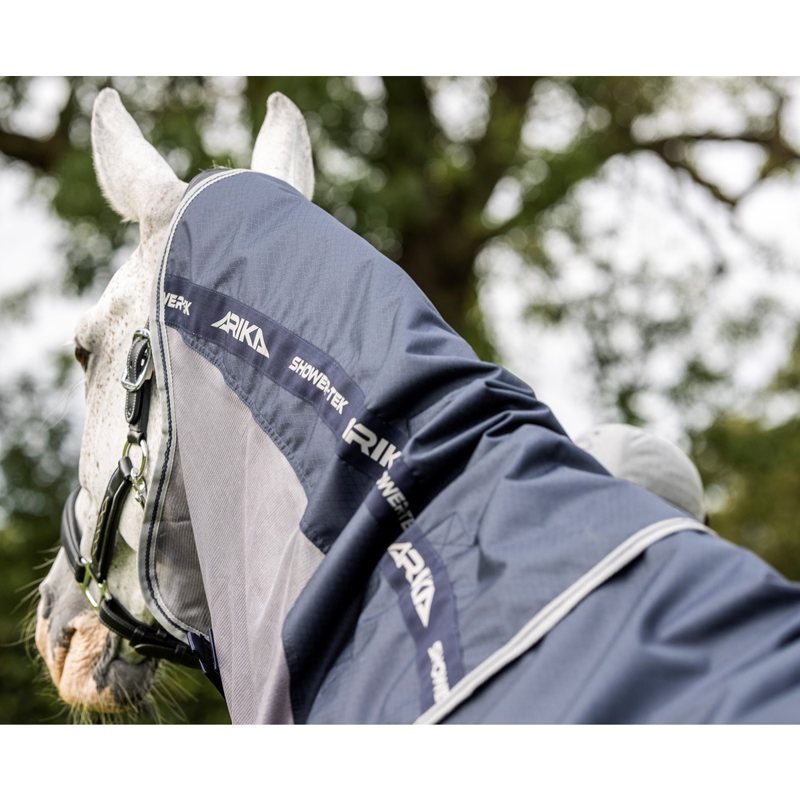 LeMieux Arika Shower-Tek Fly Rug - Silver/Navy-5