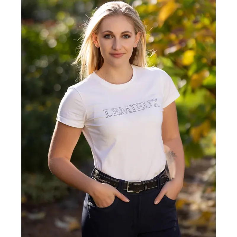 LeMieux Ladies Diamante T-Shirt - White-3