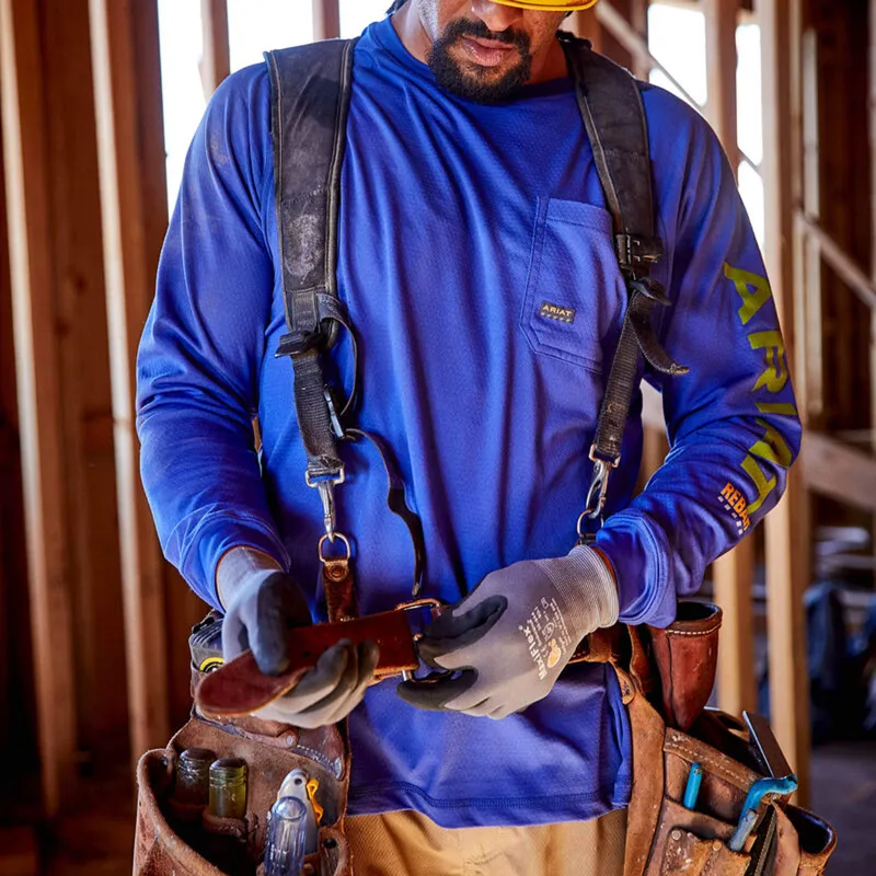 Ariat Men's Rebar Heat Fighter Long Sleeve T-Shirt - Royal Blue-4