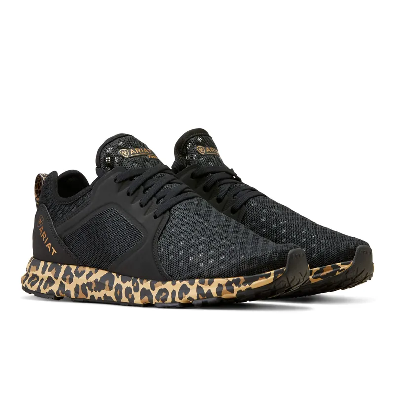 Ariat Women's Fuse Trainers - Black Mesh/Leopard Print-4