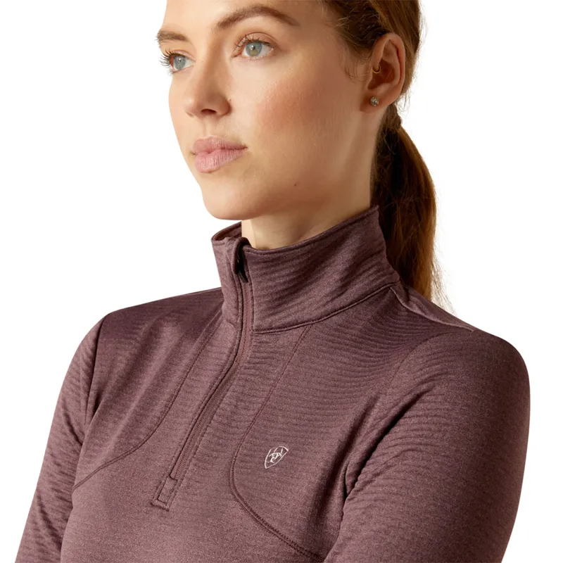 Ariat Women's Gridwork 1/4 Zip Base Layer - Huckleberry-3