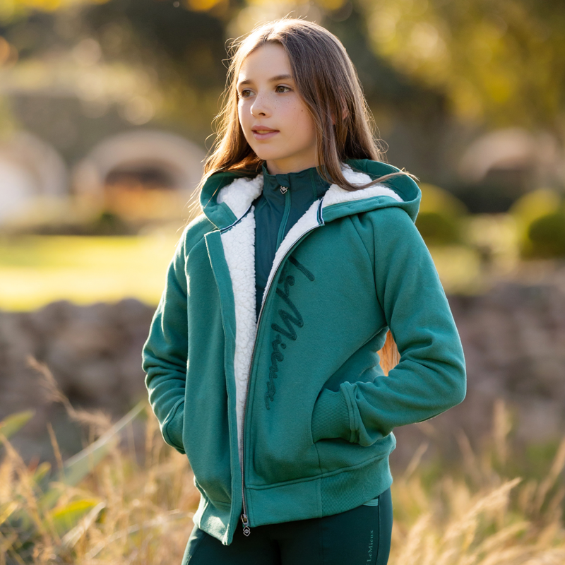 LeMieux Young Rider Hollie Sherpa Lined Hoodie - Evergreen-7