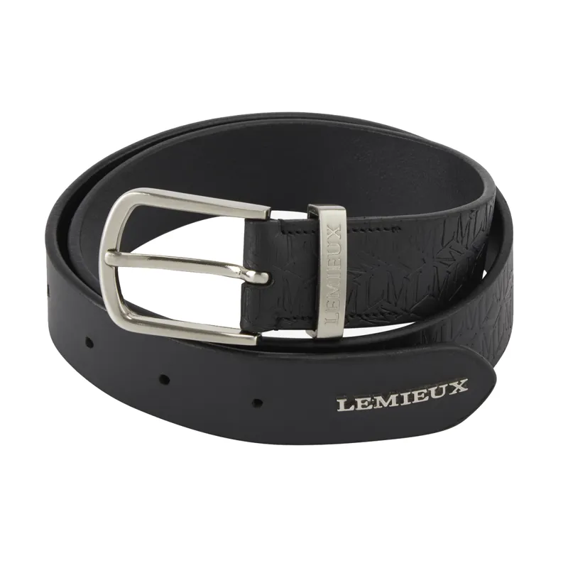 LeMieux Debossed Leather Belt - Black