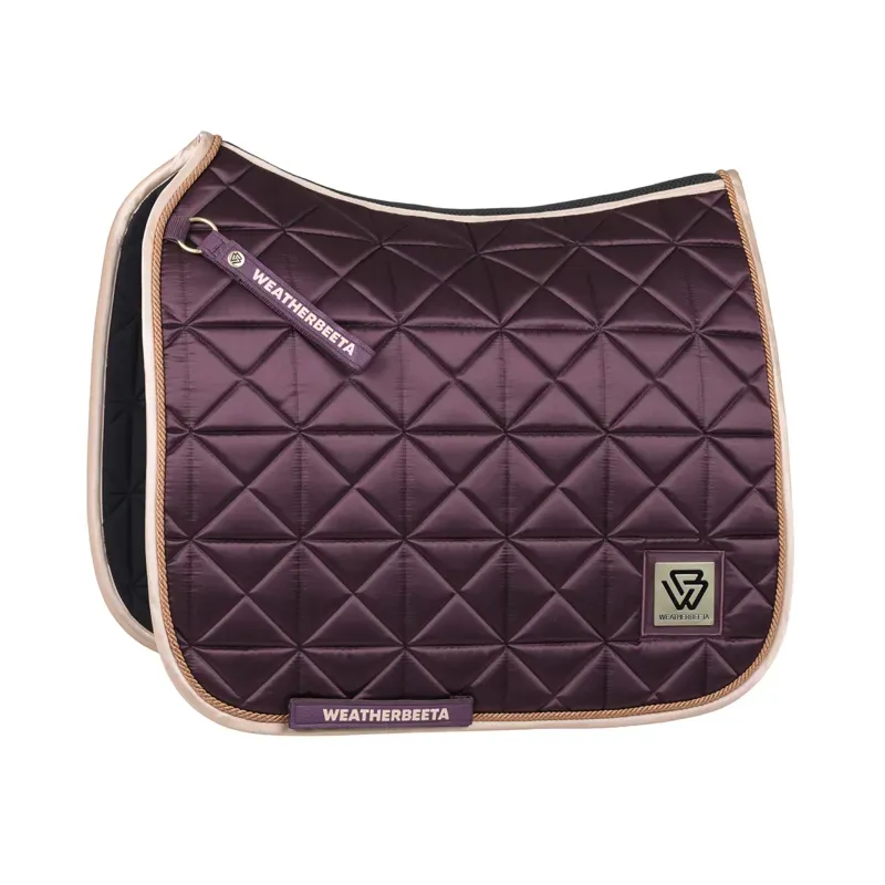 Weatherbeeta Satin Luxe Air-Tec Quilted Dressage Saddle Pad in Chocolate