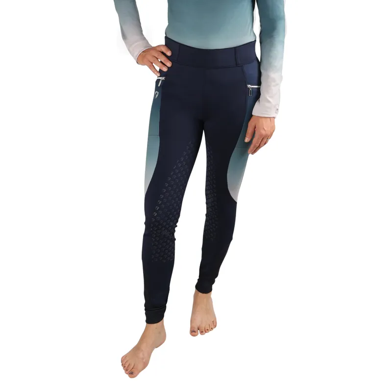 Hy Equestrian Elevate Riding Tights - Navy/Olive Green