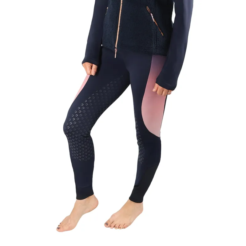 Hy Equestrian Elevate Riding Tights - Navy/Rose