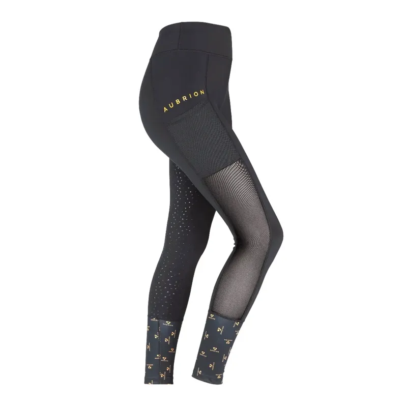 Aubrion Elstree Mesh Riding Tights Maids - Black