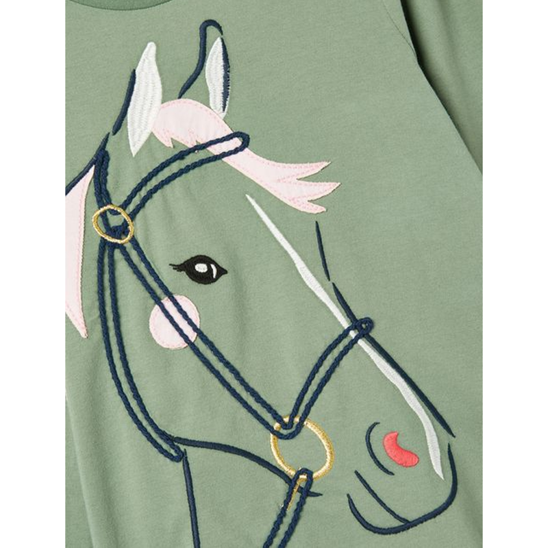 Joules Ava Children's Embroidered Horse Top - Laurel-5