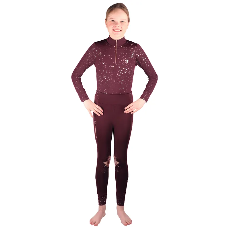 Hy Equestrian Young Rider Enchanted Collection Base Layer - Plum/Rose Gold
