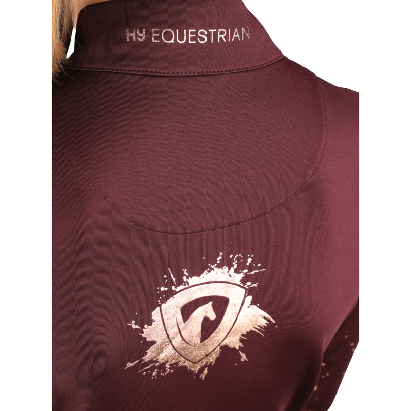 Hy Equestrian Young Rider Enchanted Collection Base Layer - Plum/Rose Gold-7