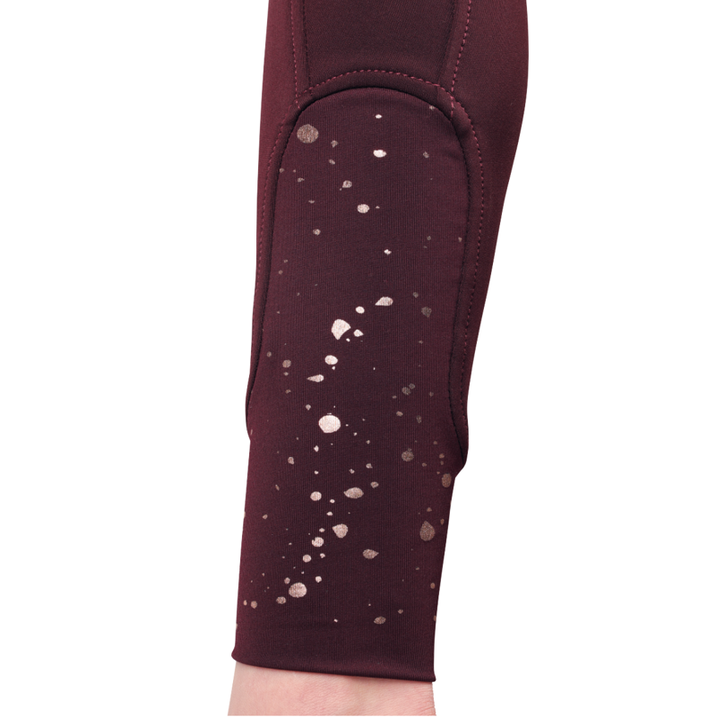 Hy Equestrian Young Rider Enchanted Collection Riding Tights - Plum/Rose Gold-10