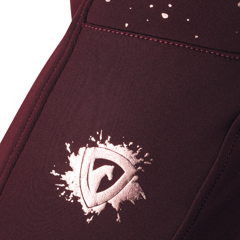 Hy Equestrian Young Rider Enchanted Collection Riding Tights - Plum/Rose Gold-9