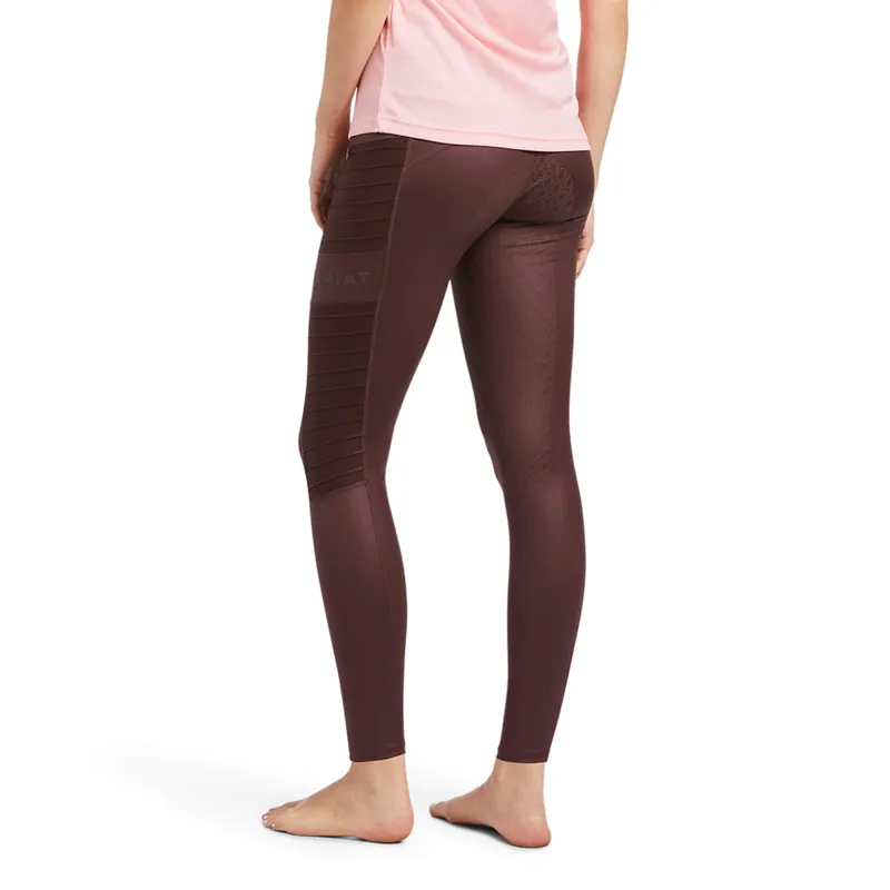 Ariat Women's Eos Moto Full Seat Tights - Deep Mahogany Hide Emboss -1