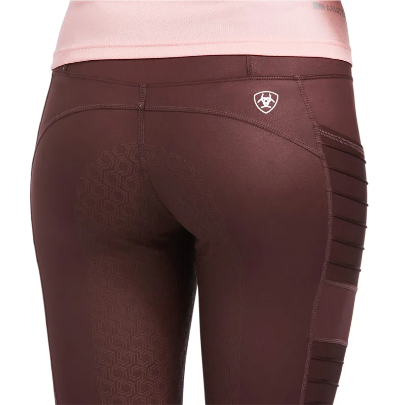Ariat Women's Eos Moto Full Seat Tights - Deep Mahogany Hide Emboss -2