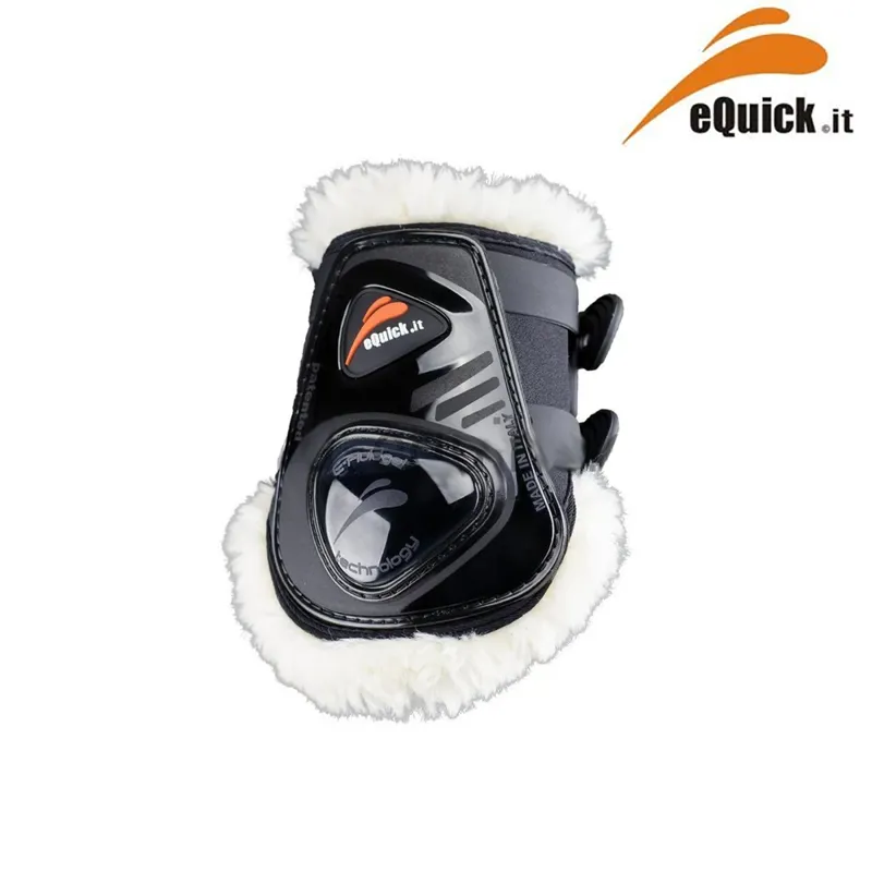 eQuick E Shock Legend Lamb Wool Fetlock Boot - Black