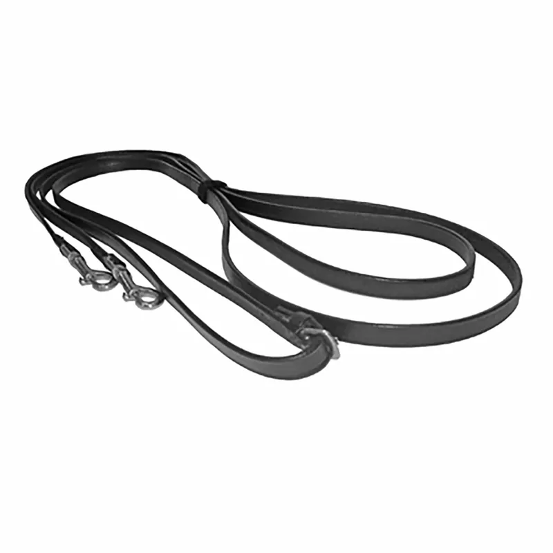 JHL Leather Draw Reins - Black - Full 