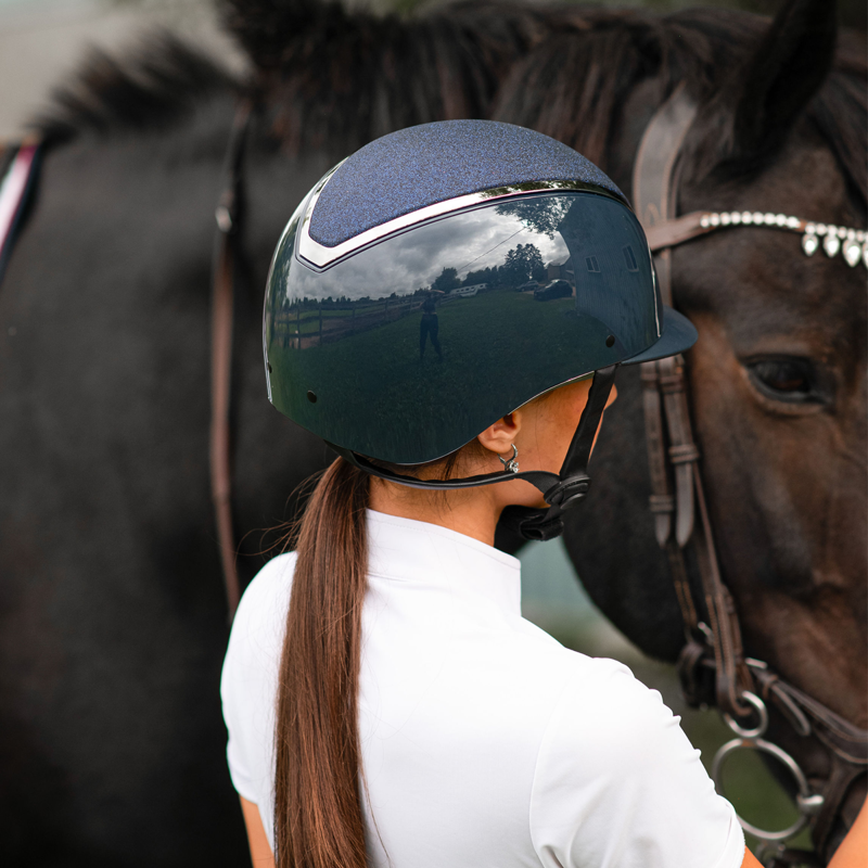 EQX by Charles Owen Kylo Sparkly Riding Hat with MIPS - Navy Gloss/Pewter-4