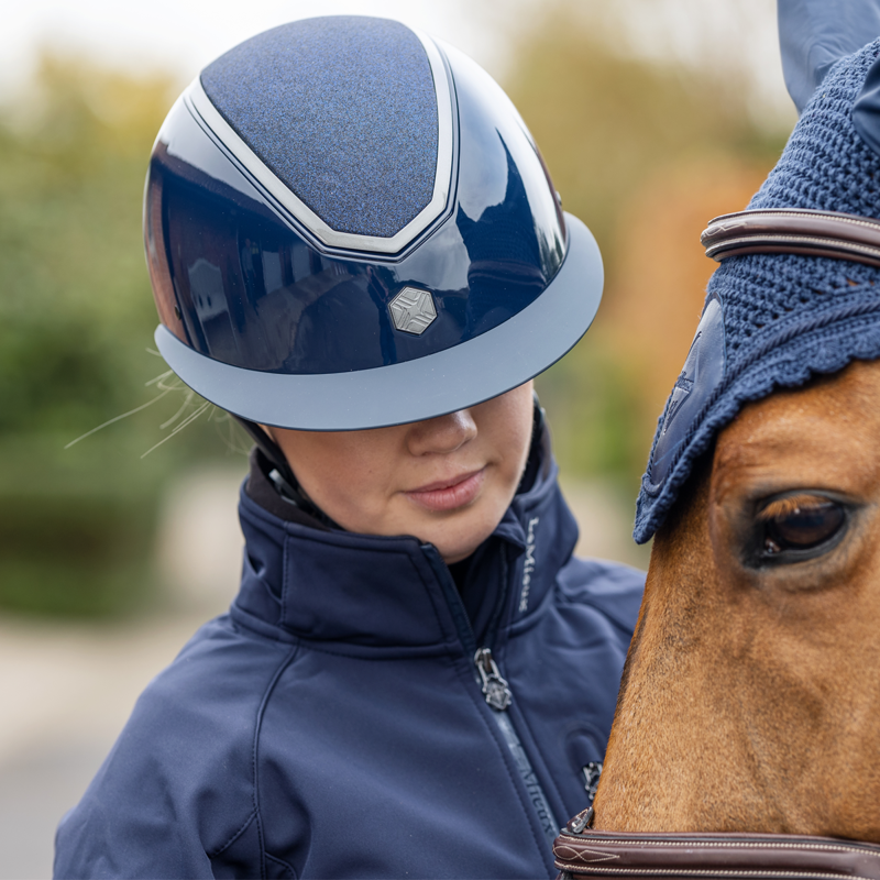 EQX by Charles Owen Kylo Sparkly Wide Peak Riding Hat with MIPS - Navy Gloss/Pewter-5