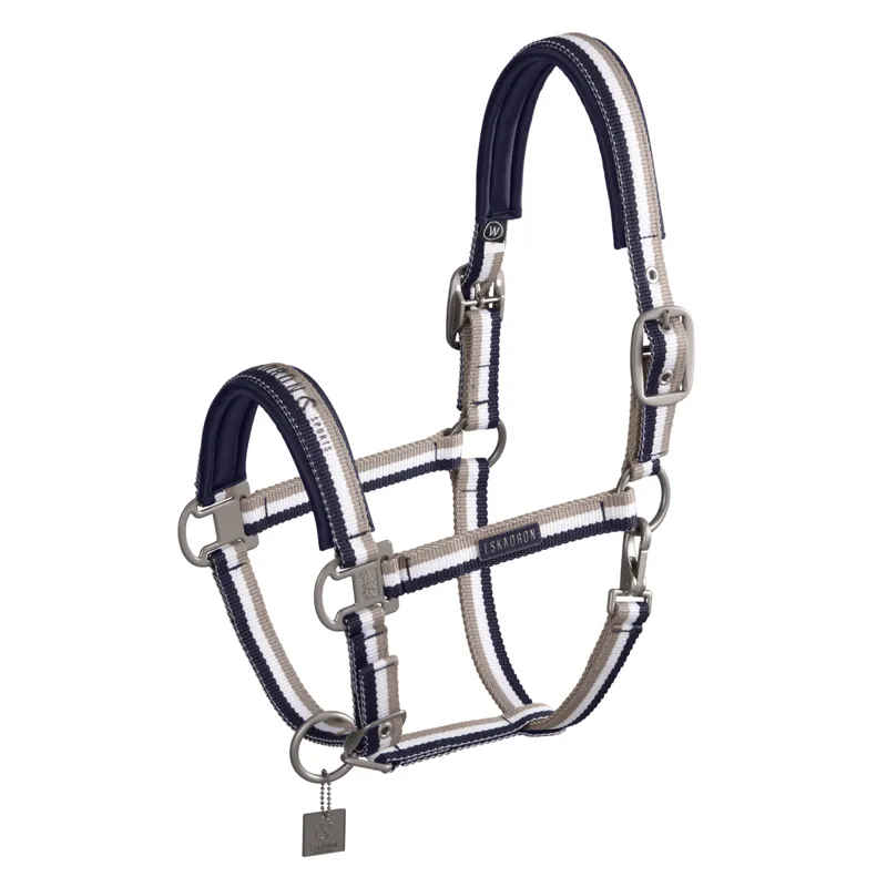 Eskadron Double Pin Headcollar Classic Sports SS24 - Navy/White/Taupe