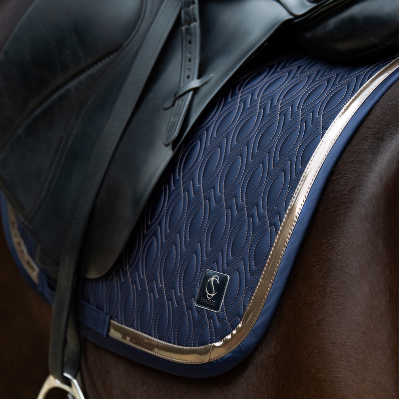 Eskadron Matt Gloss Contrast Saddlecloth Classic Sports SS24 - Navy-1