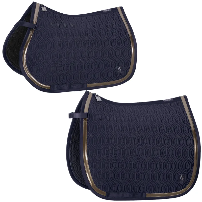 Eskadron Matt Gloss Contrast Saddlecloth Classic Sports SS24 - Navy