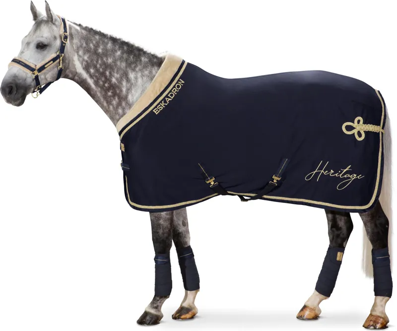 Eskadron Heritage Softshell Faux Fur Sweat Rug - Navy/Gold