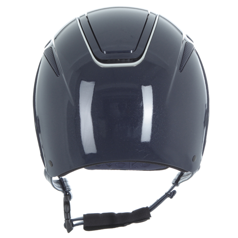 Evoke Callisto Classic Peak Riding Hat - Navy Metallic/Chrome-3