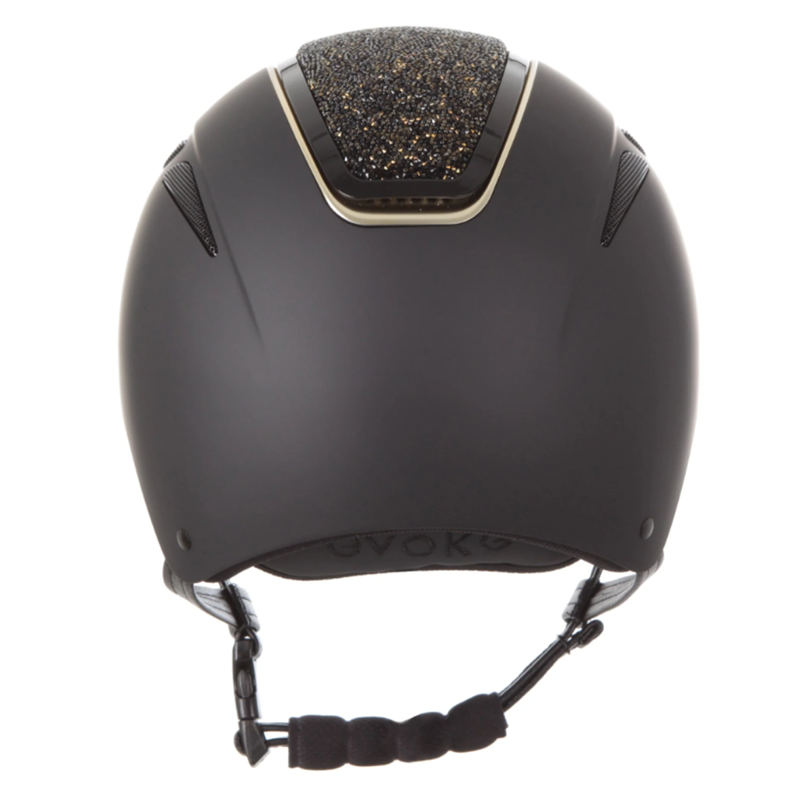 Evoke Callisto Classic Peak Riding Hat - Black/Gold Crystal-2