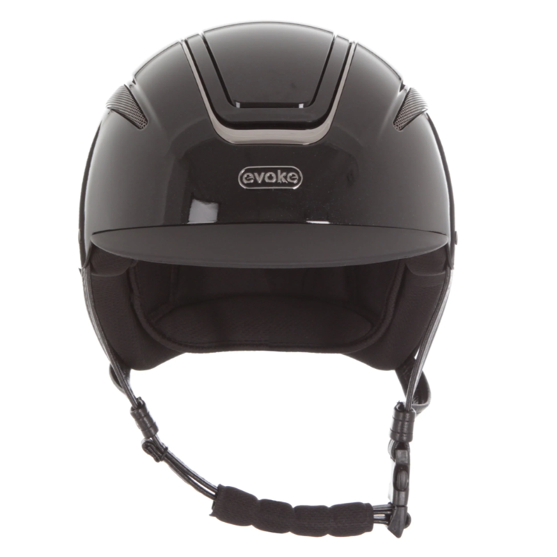 Evoke Callisto Classic Peak Riding Hat - Black Metallic/Gunmetal-2