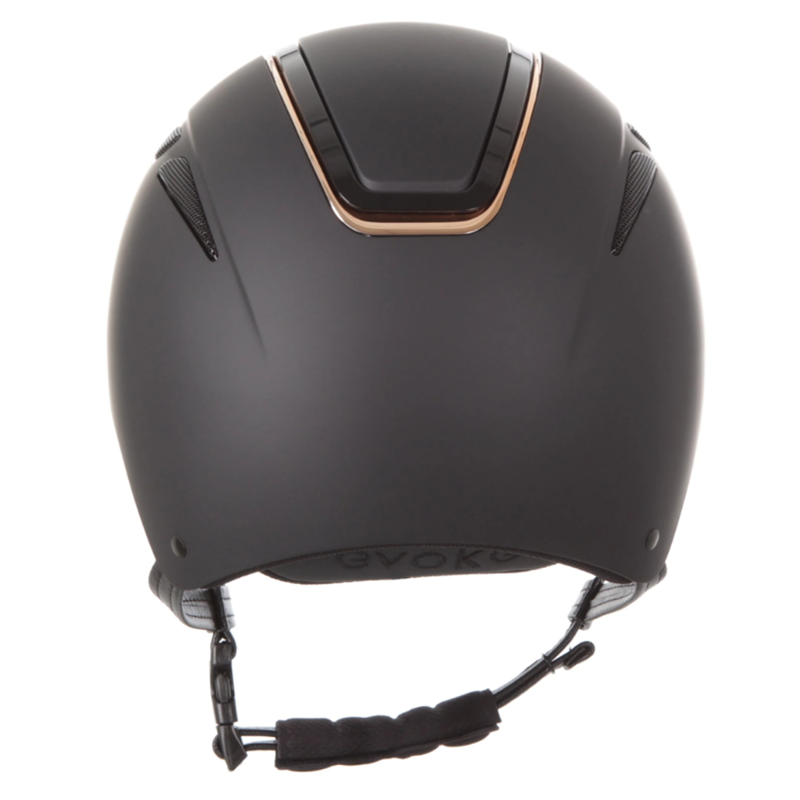 Evoke Callisto Classic Peak Riding Hat - Black/Rose Gold-2