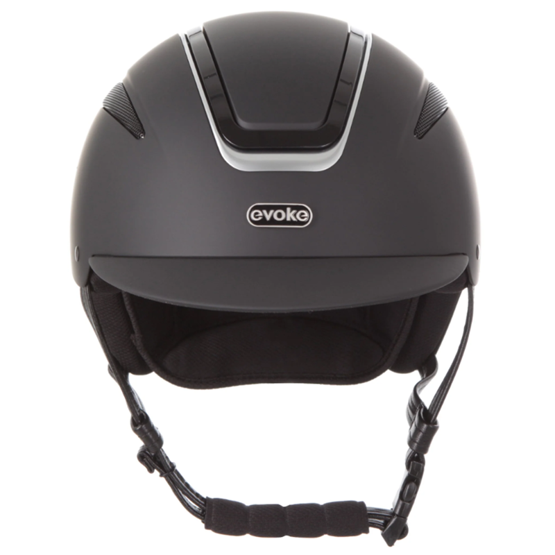 Evoke Callisto Classic Peak Riding Hat - Black/Silver-3