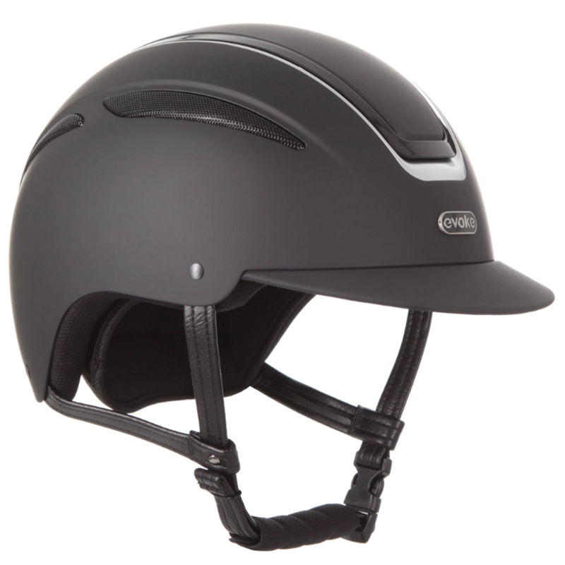 Evoke Callisto Classic Peak Riding Hat - Black/Silver-1