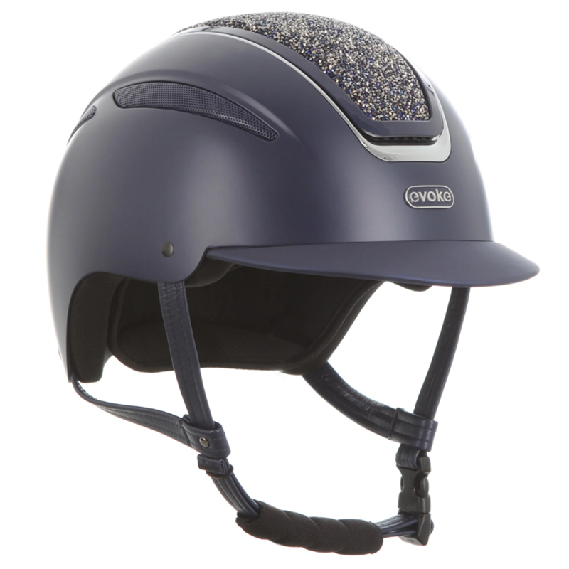 Evoke Callisto Classic Peak Riding Hat - Navy/Navy Crystal-1